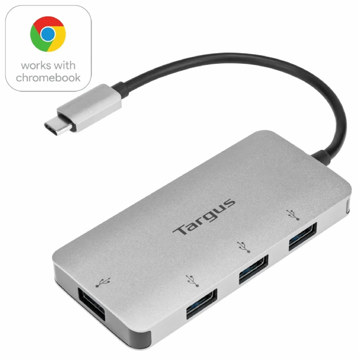 Multiplicador de 4 Puertos, USB Tipo C a USB 3.0 Compatible Con Windows®, MacOS® Y Chromebook
