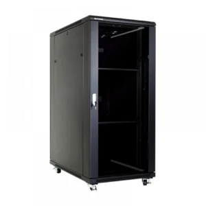 Gabinete De Piso, 27 RMS 600mm De Profunidad, Color Negro, Puerta Frontal De Vidrio